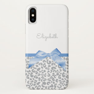 Light Blue Bow mit trendigem Leopard Print und Nam Case-Mate iPhone Hülle