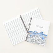 Light Blue Bow mit trendigem Leopard Print und Nam Notizblock (Innenseite)