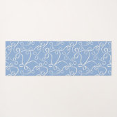 Light Blue Bow Pattern Individuelle Name Yoga Mat Yogamatte (Rückseite (Horizontal))