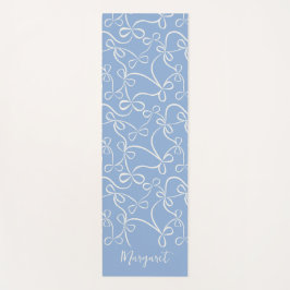 Light Blue Bow Pattern Individuelle Name Yoga Mat Yogamatte