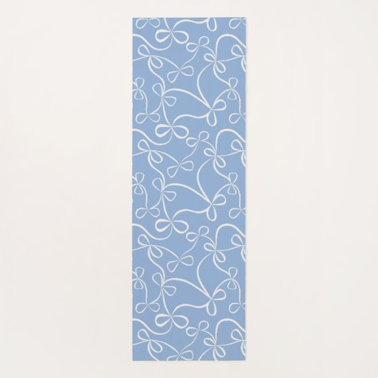 Light Blue Bow Pattern Individuelle Name Yoga Mat Yogamatte (Rückseite)