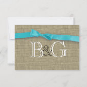 Light Blue Bow Response Card RSVP Karte (Rückseite)