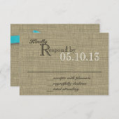 Light Blue Bow Response Card RSVP Karte (Vorne/Hinten)