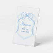 Light Blue Bow Wappen Favorit Pedestal Sign Sockelschild (Vorderseite)