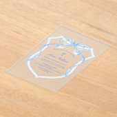 Light Blue Bow Wappen Taufe Acryleinladungen (Ablage )
