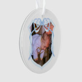 Light Blue Bow Wappen Taufe Foto Ornament (Vorderseite)