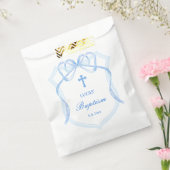 Light Blue Bow Wappen Taufe Geschenktütchen (Versiegelt)