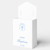 Light Blue Bow Wappen Taufe Zelt Geschenkschachtel (Geöffnet)