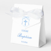 Light Blue Bow Wappen Taufe Zelt Geschenkschachtel (Vorderseite)