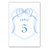 Light Blue Bow Wappen Tischnummer (Vorderseite)