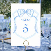Light Blue Bow Wappen Tischnummer
