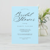 Light Blue Bridal Dusche Einladung (Stehend Vorderseite)