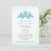 Light Blue Bridal Dusche Einladungen (Stehend Vorderseite)
