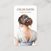 Light Blue Brown Bride Bridal Hochzeit Visitenkarte (Vorderseite)