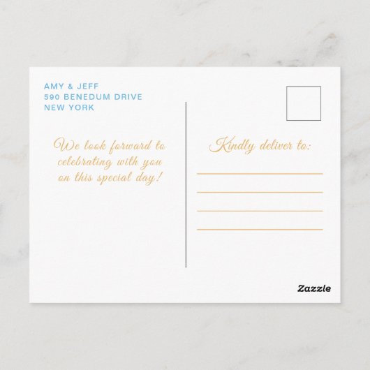 Light Blue Brown Hair Princess Birthday Party Postkarte (Rückseite)