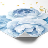 Light Blue Brünett Hair Princess Geburtstag Herzli Poster (Ecke)