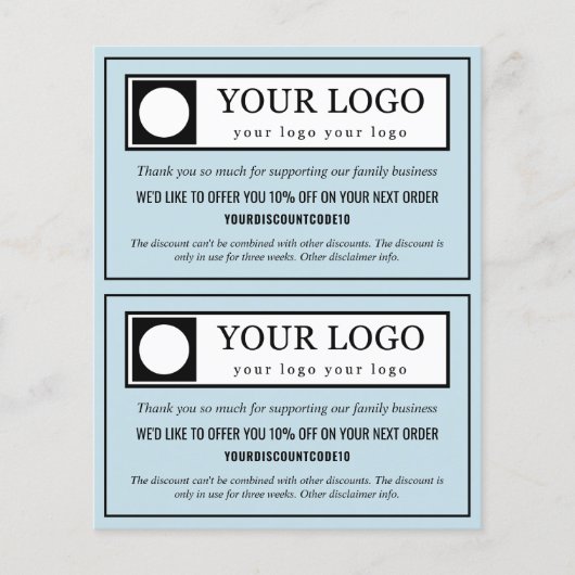 Light Blue Budget 2 in 1 Vielen Dank für Ihren Rab Flyer (Vorne)