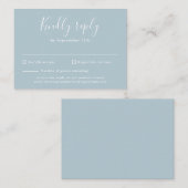 Light Blue Budget Modern Script Wedding RSVP Card Begleitkarte (Vorne/Hinten)
