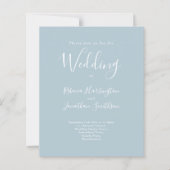 Light Blue Budget Modern Wedding RSVP Einladung (Vorderseite)
