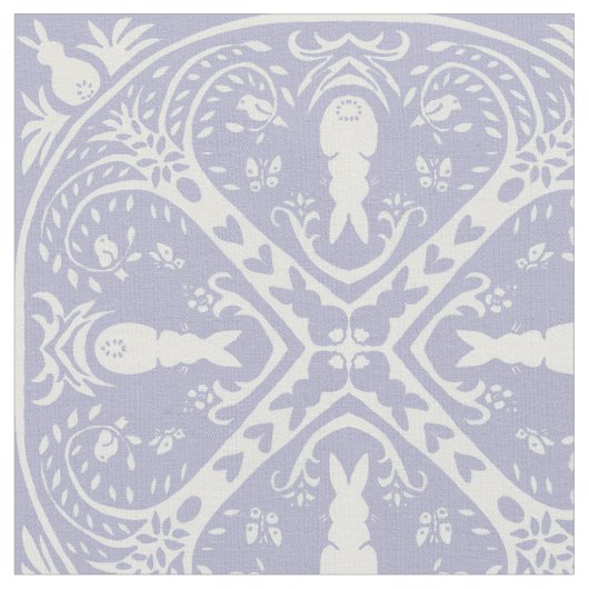 Light Blue Bunny Rabbit Pattern Baby Boy Kinderzim Stoff (Nahaufnahme)