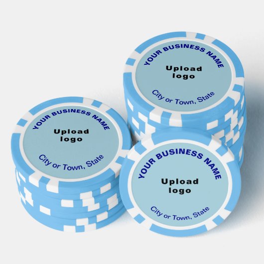 Light Blue Business Brand auf Poker Chips (Stapel)