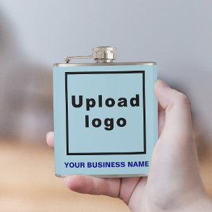 Light Blue Business Brand auf Vinyl Wrapped Flask Flachmann