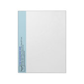 Light Blue Business Brand on Heading of Notepad Notizblock (Rotiert)