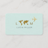 Light-Blue Business Card for a Travel Agent Visitenkarte (Vorderseite)