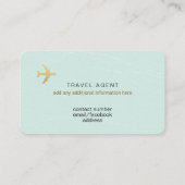 Light-Blue Business Card for a Travel Agent Visitenkarte (Rückseite)