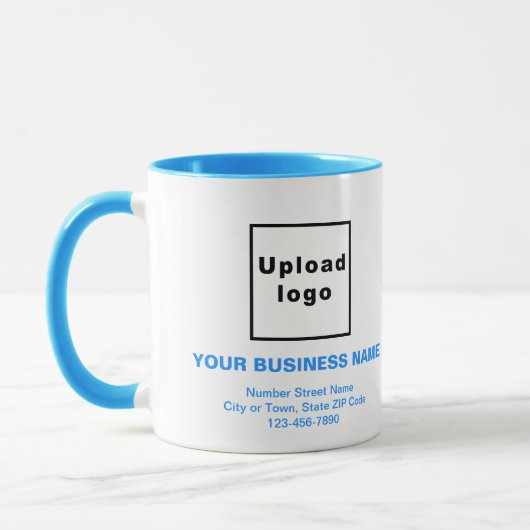 Light Blue Business-Markenbezeichnungen Texte zur Tasse (Links)