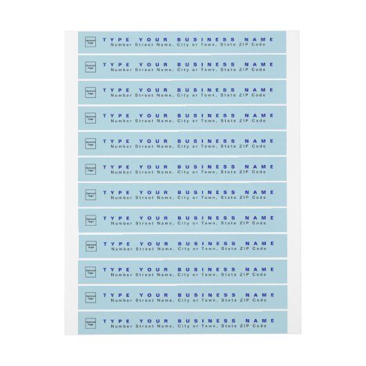 Light Blue Business Rücksendeadresse Slim (Bogen)