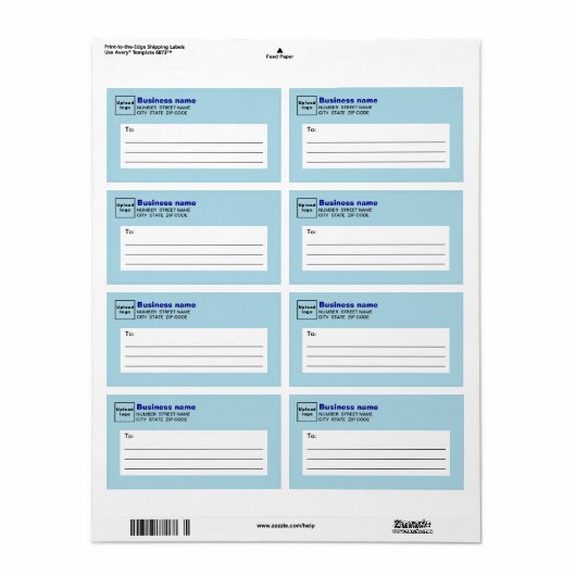Light Blue Business Shipping Label (Vorne)
