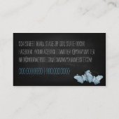 Light blue Butterflies on black chalkboard Visitenkarte (Rückseite)
