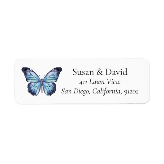 Light Blue Butterfly-Adresse (Vorne)