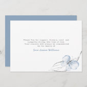 Light Blue Butterfly Beerdigung Dankeskarte (Vorne/Hinten)