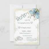 Light Blue Butterfly RSVP Karte (Vorderseite)