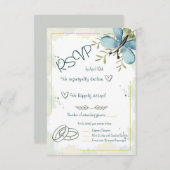 Light Blue Butterfly RSVP Karte (Vorne/Hinten)