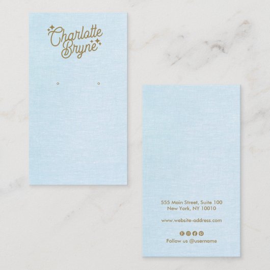 Light Blue Calligraphy Script für das Unternehmen Visitenkarte (Vorne/Hinten)