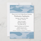 Light Blue Camouflage Boy Baby Dusche Party - Einladung (Vorderseite)