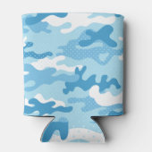 Light Blue Camouflage Pattern Beverage Insulator Dosenkühler (Rückseite)