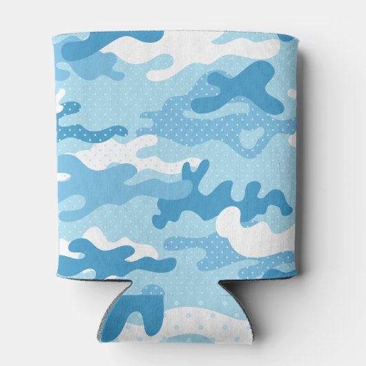 Light Blue Camouflage Pattern Beverage Insulator Dosenkühler (Rückseite)