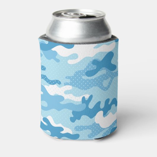 Light Blue Camouflage Pattern Beverage Insulator Dosenkühler (Kanne Rückseite)