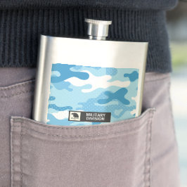 Light Blue Camouflage Pattern Military Flachmann