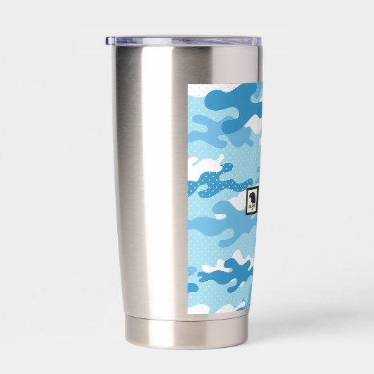 Light Blue Camouflage Pattern Thermobecher (Rechts)