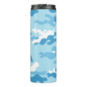 Light Blue Camouflage Pattern Thermosbecher (Rückseite)