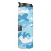 Light Blue Camouflage Pattern Thermosbecher (Nach rechts gedreht)