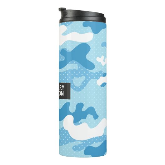 Light Blue Camouflage Pattern Thermosbecher (Nach rechts gedreht)