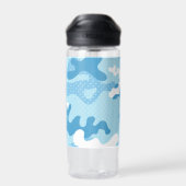 Light Blue Camouflage Pattern Trinkflasche (Rückseite)