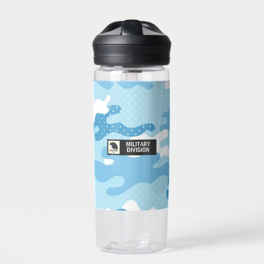 Light Blue Camouflage Pattern Trinkflasche (Vorderseite)