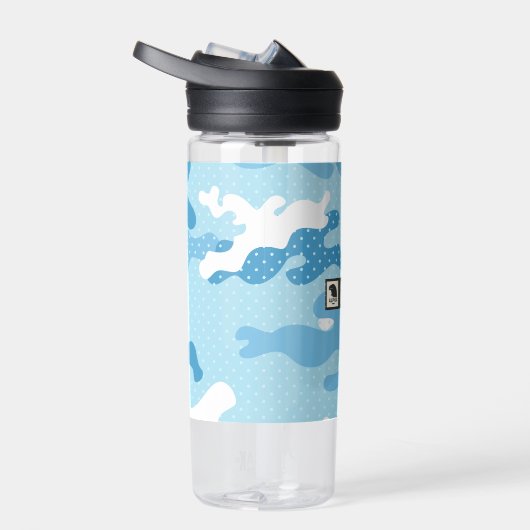 Light Blue Camouflage Pattern Trinkflasche (Rechts)